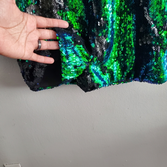 HaoDuoYi Women's Sparkly Sequin Deep V Neck Romper - Picture 10 of 14